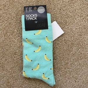 H&M turquoise banana socks